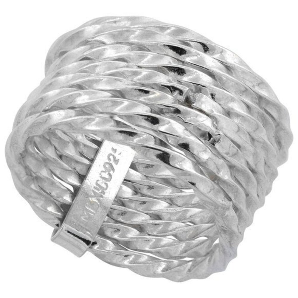 Sterling Silver 7 Day Ring Twisted Wire Band Ring